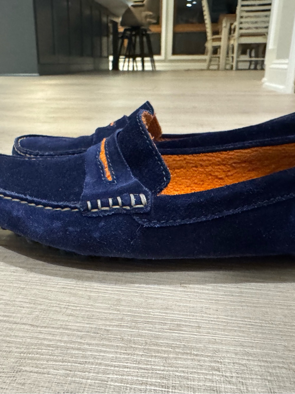 MANOLO BLAHNIK 39.5 (9.5) Bright Blue Orange Suede Roadster Driving Moccasin - Picture 9 of 10